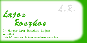 lajos roszkos business card